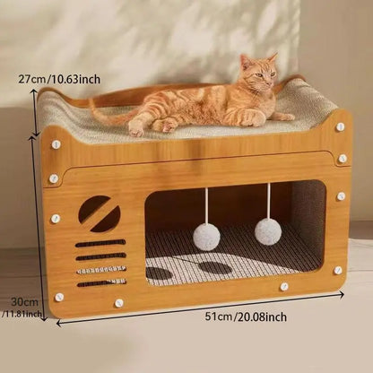 Wooden Scratcher, Scratching Board, Bed, Pet Furniture for Small Pets,Stylish  Bed for Big and Small  Spacious cool cat stuff cozy cat scratcher indoor cat accessories cat toys   cat bed  hanging cat stuff