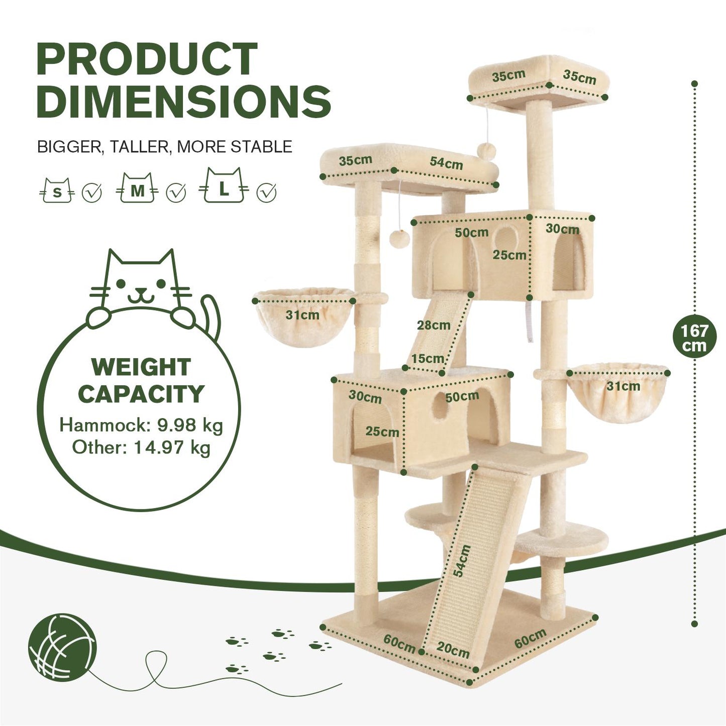 65in Multi-Level Cat Tree Tower for Indoor Big Cats with Cozy Plush Perches,Cat Condo,Sisal Scratching Posts & Hammock and Baskets#TikTokShopBlackFriday #ChristmasGifts