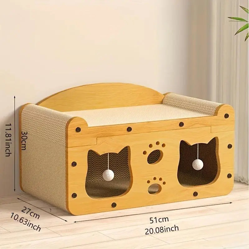 Wooden Scratcher, Scratching Board, Bed, Pet Furniture for Small Pets,Stylish  Bed for Big and Small  Spacious cool cat stuff cozy cat scratcher indoor cat accessories cat toys   cat bed  hanging cat stuff