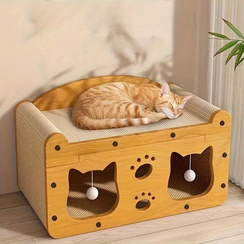 Wooden Scratcher, Scratching Board, Bed, Pet Furniture for Small Pets,Stylish  Bed for Big and Small  Spacious cool cat stuff cozy cat scratcher indoor cat accessories cat toys   cat bed  hanging cat stuff